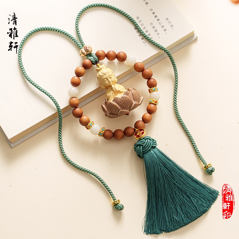 汽车挂件车内吊饰车载后视镜观yin檀香吊坠平安挂饰品车载车饰