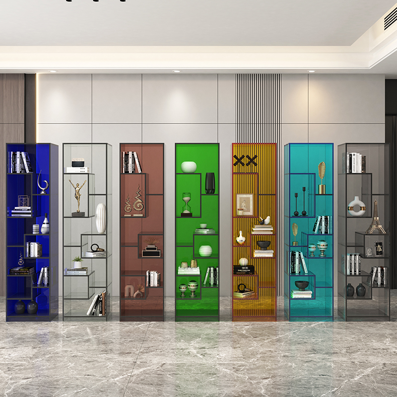 北欧简约置物架亚克力客厅收纳展示架创意多层落可移动家用置物架