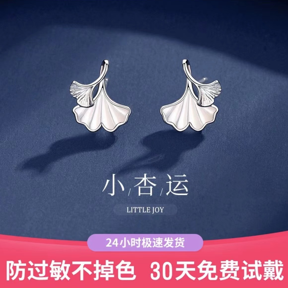 足银耳饰 999纯银耳钉女耳环2024新爆款高级小众设计感百搭冷淡风