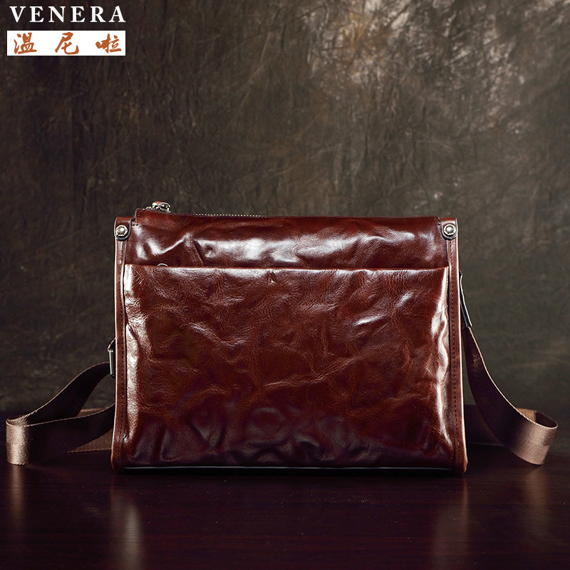 真皮斜挎包牛皮男包单肩包休闲复古韩版背包街头潮流通勤跨包潮牌