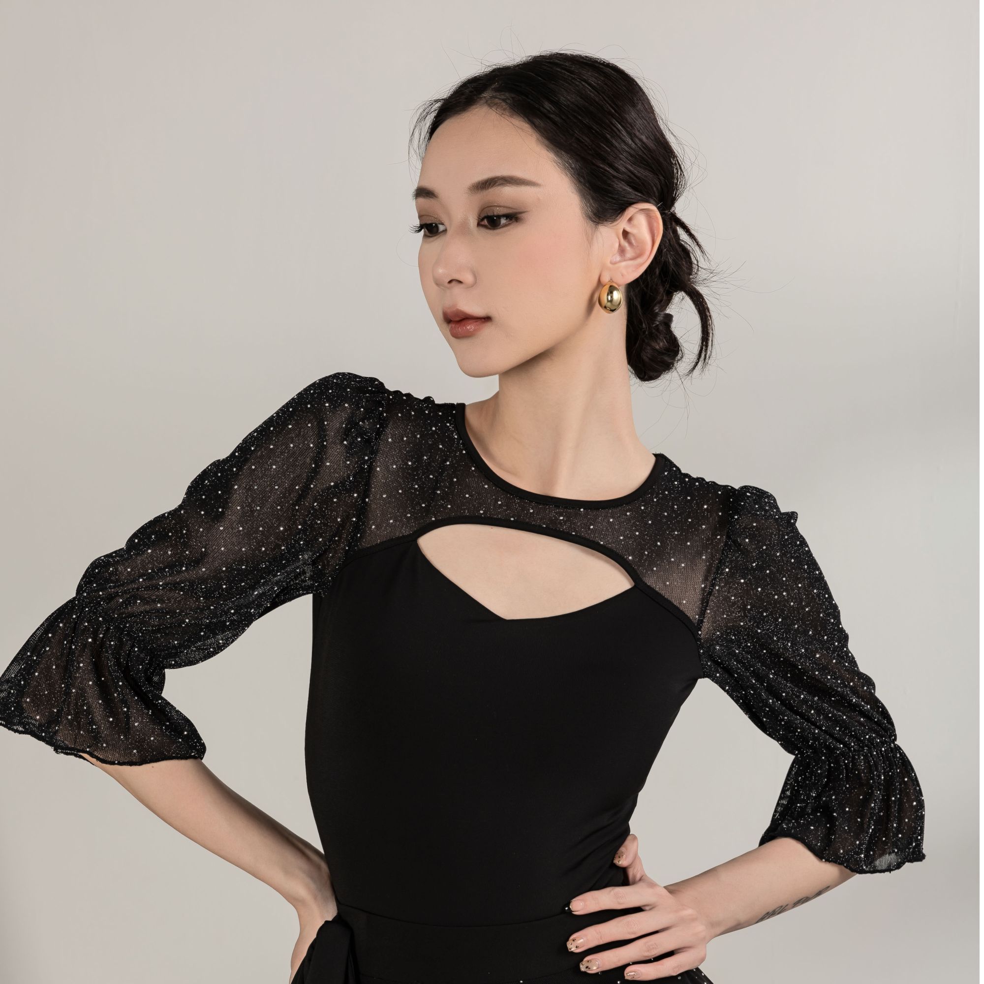 【断码清】丹珍摩登舞蹈服女舞交谊舞服上衣M05