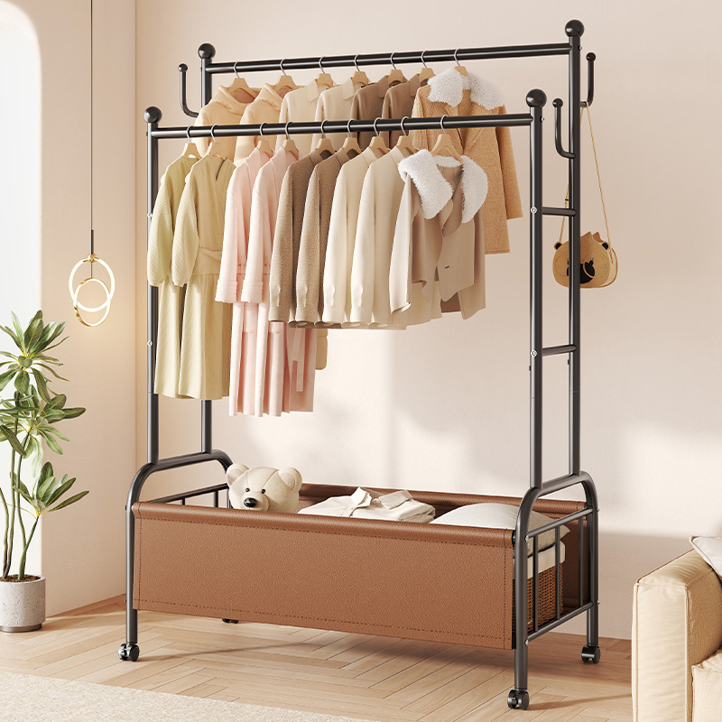 【升级款】挂衣架落地衣帽架客厅可移动衣服架房间立式衣架子晾衣架
