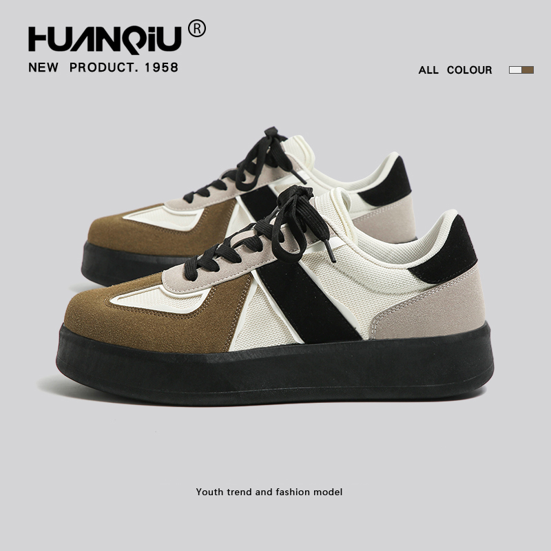 环球厚底德训鞋男鞋百搭秋季新款网面透气复古运动鞋内男鞋板鞋