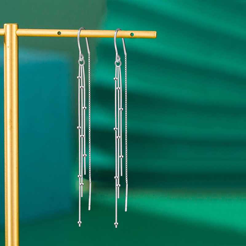 足银耳饰 足银高级感轻奢圆珠防丢耳线