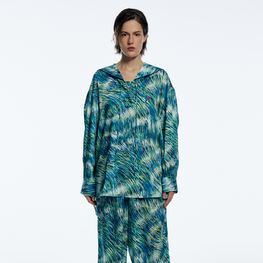 UOOYAA/乌丫夏季经典「航海」系列海军风套头衬衫0200