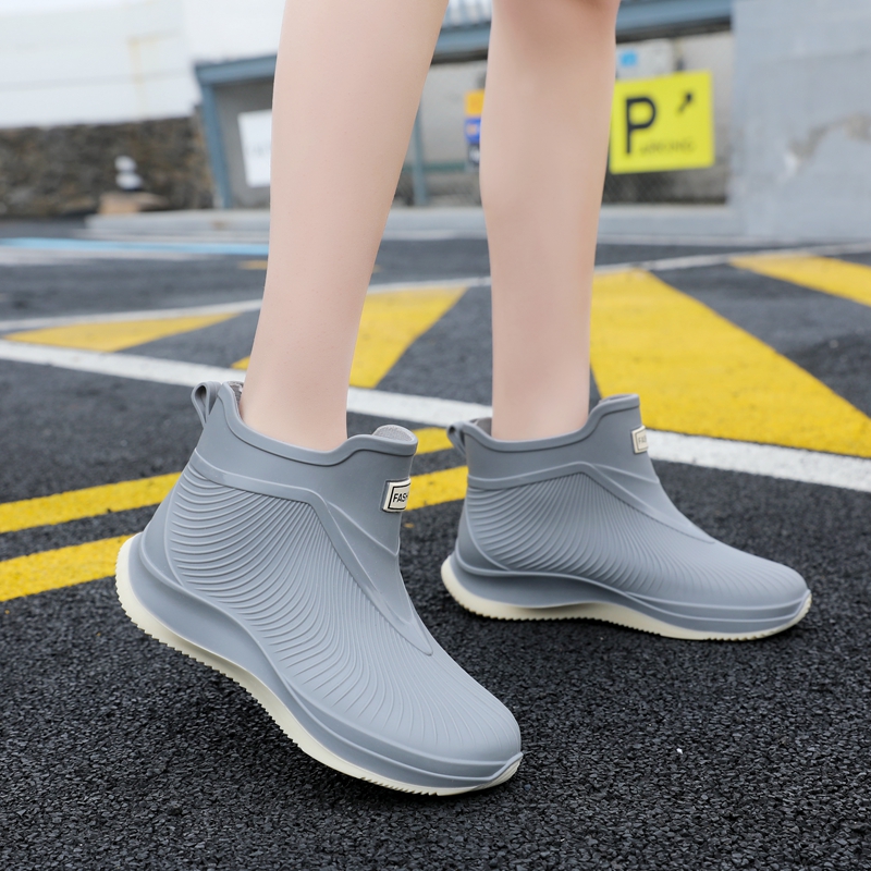 时尚雨鞋女短筒防滑防水鞋加绒保暖雨靴厨房工作一体胶鞋套鞋水靴