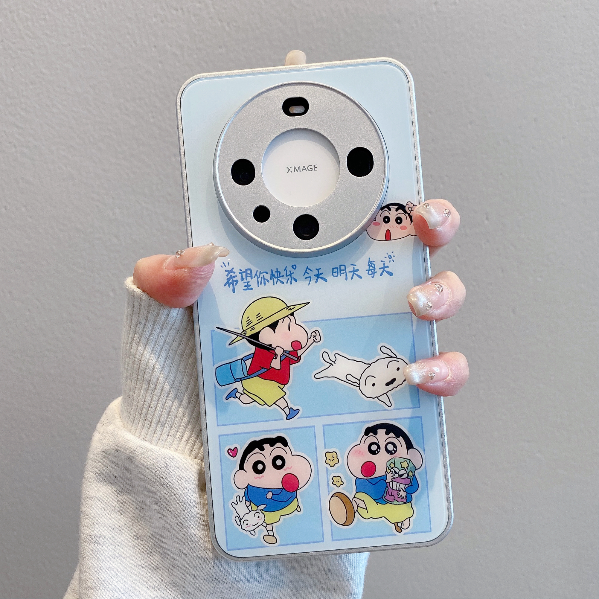 （华为mate60系列）金属玻璃适用华为mate60/60pro手机壳快乐小新