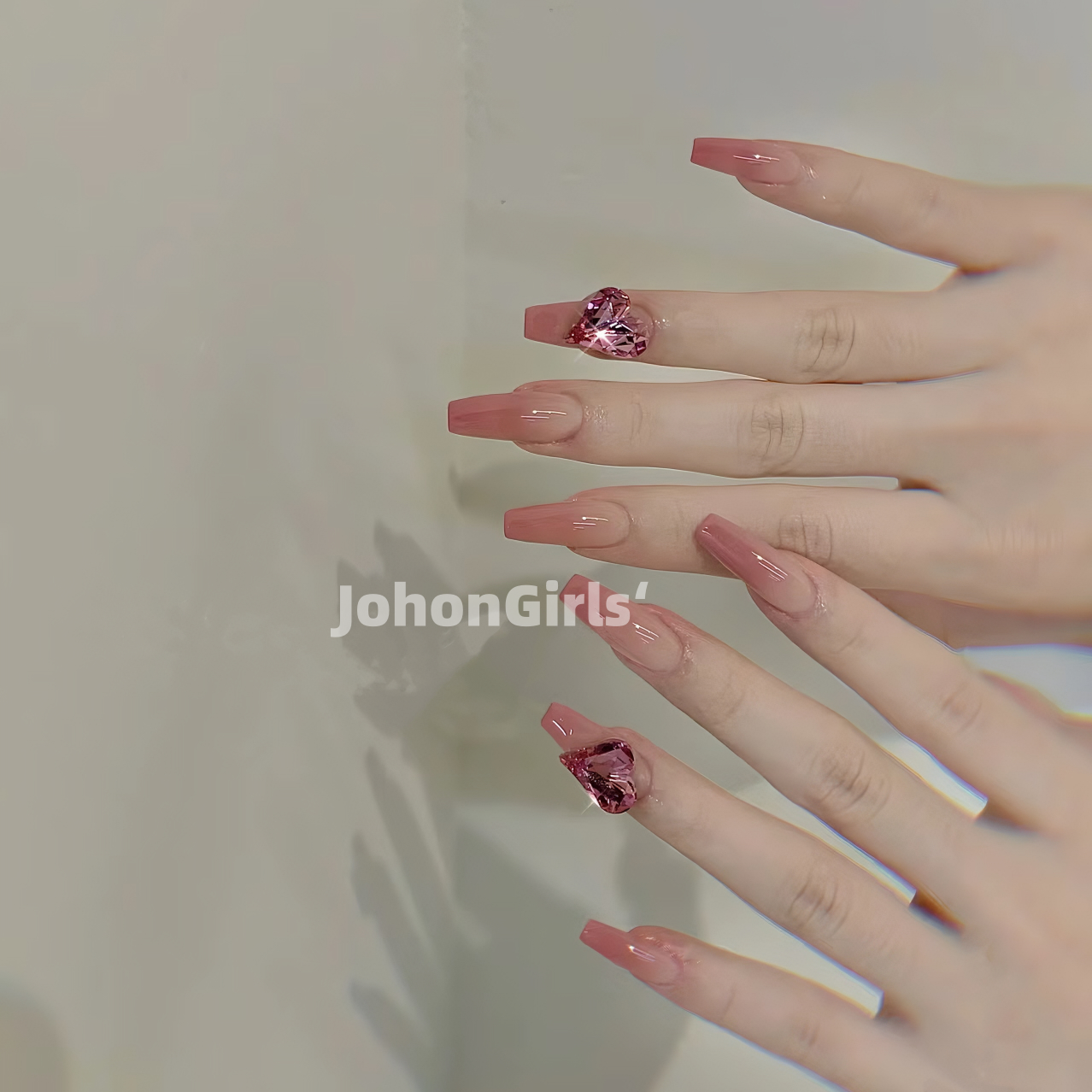 JohonGirls'/琴岛小嫚【玫瑰公主】夏日蜜桃纯欲渐变气质手工穿戴甲