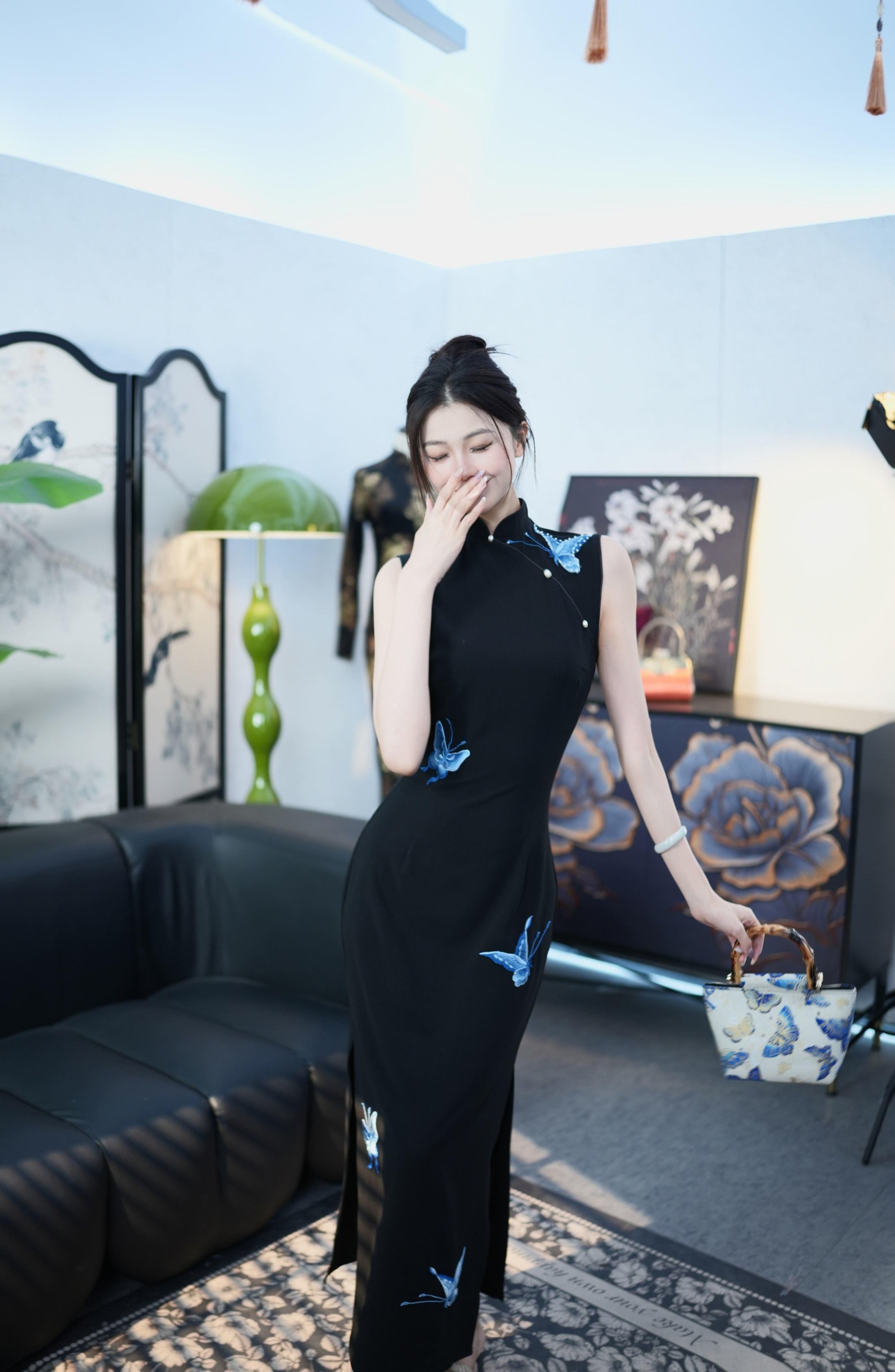 【尔尔古典美学】复古新中式旗袍【蝶语（蓝色）】春夏修身中国风旗袍