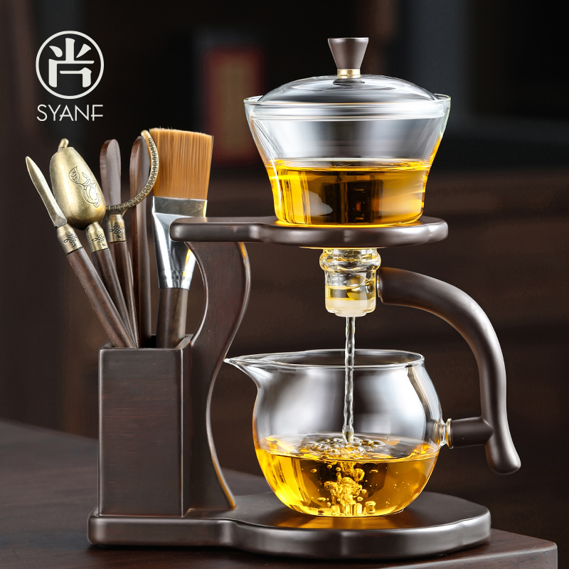 功夫茶具2024新款家用高档磁吸泡茶壶玻璃自动茶具懒人泡茶神器