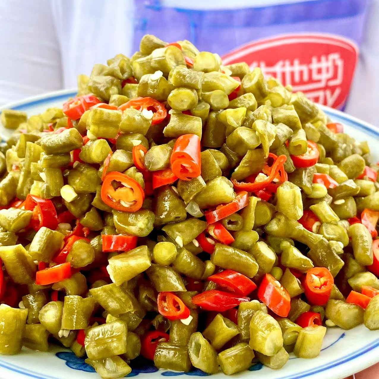 赣南风味倒酸豆角炒各种肉类开胃菜(非即食）