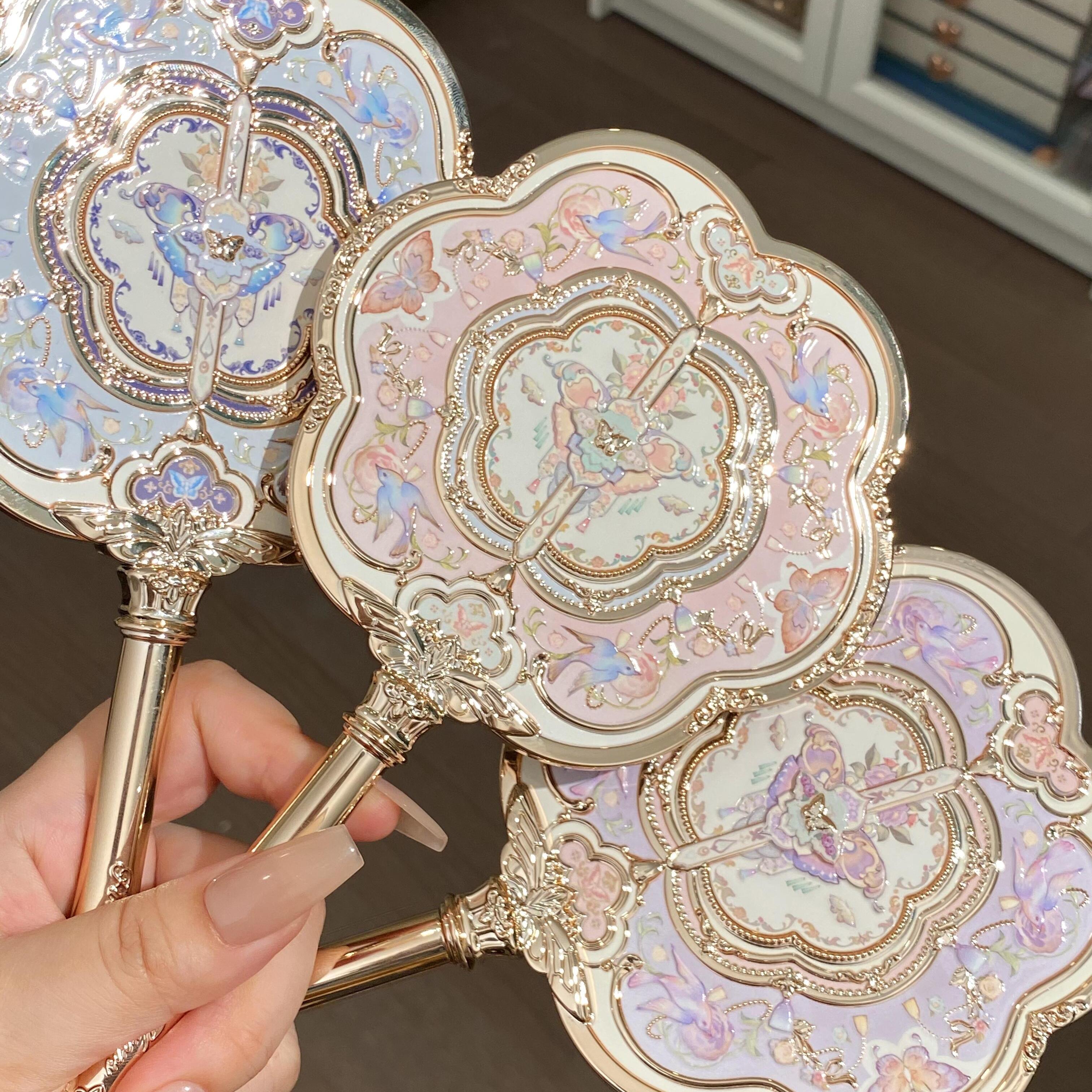 现货 花知晓八周年蝴蝶云肩周边手持镜子高颜值化妆镜中国风复古