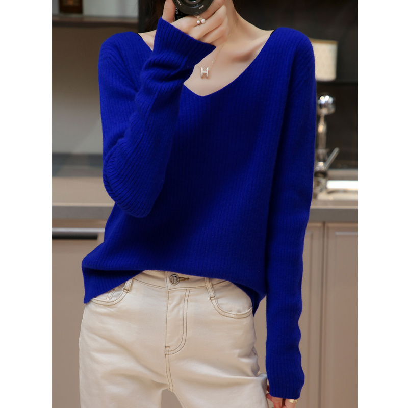 羊毛衫女宽松针织衫套头打底衫秋冬百搭上衣长袖时尚洋气显瘦毛衣