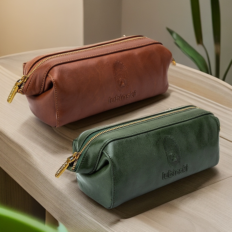 多功能烟斗包牛皮便携式双斗装大容量配件工具随身收纳包多用途