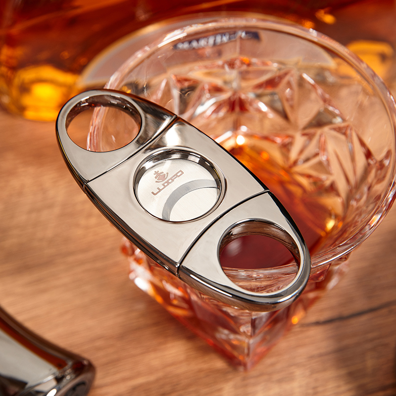 LUXFO雪茄剪金属雪茄刀雪茄剪子不锈钢双刃雪茄剪刀加厚礼盒装