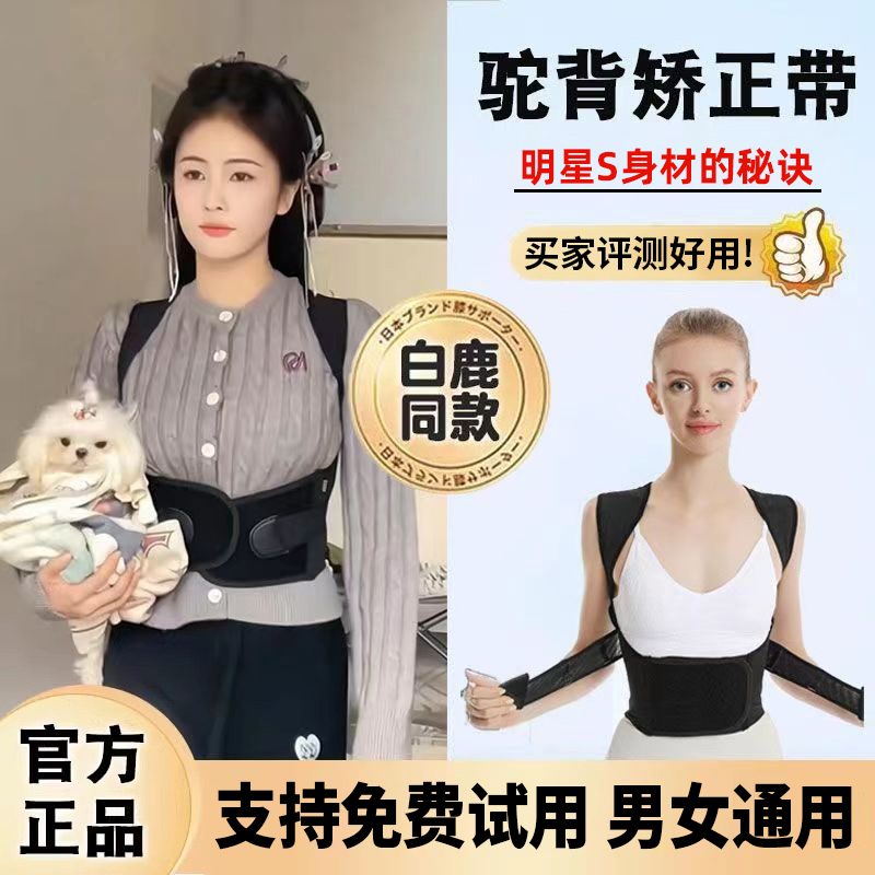 【白鹿同款】矫姿带矫正驼背带成人专用护腰美背带背部矫正驼背神器