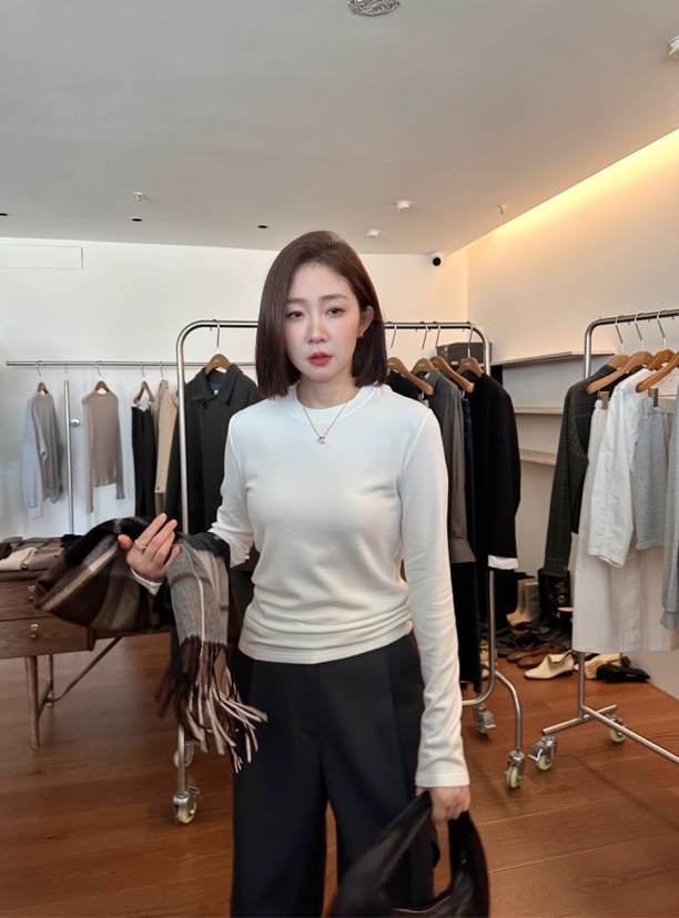 widelia加绒长袖打底衫女2023年秋冬新款修身显瘦内搭T恤上衣9133