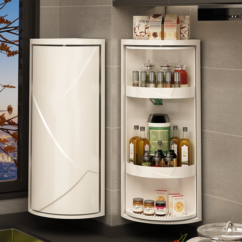 厨房置物架调料调味品专用储物转角柜台面壁挂三角旋转收纳架神器