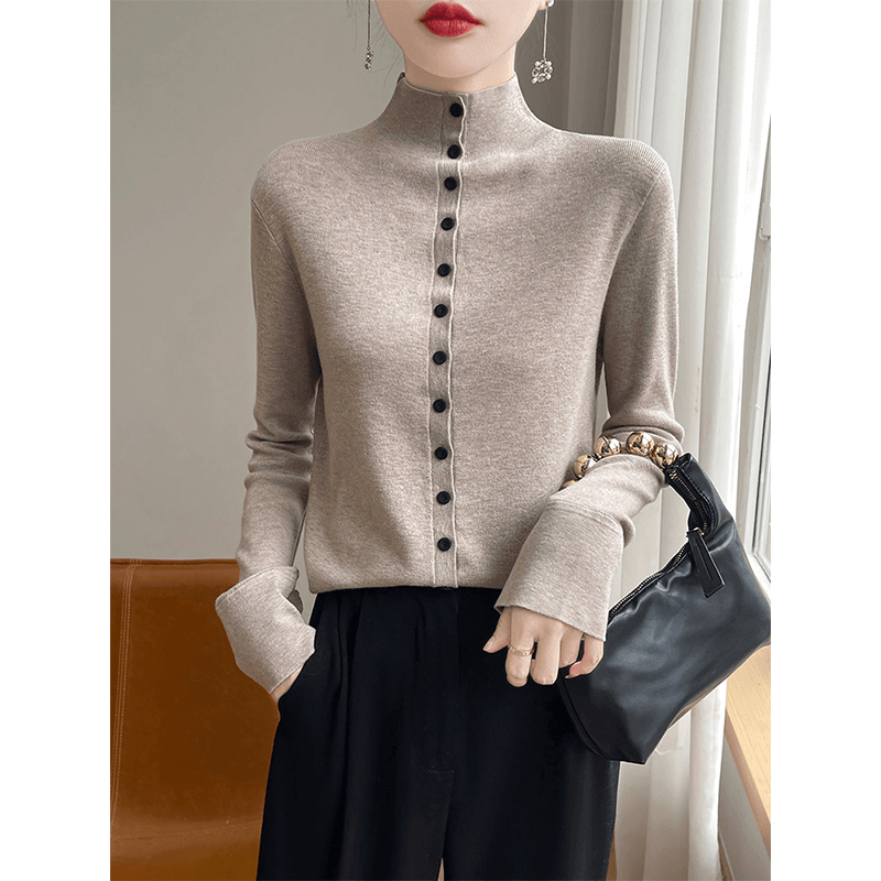 羊毛针织开衫女2025新款气质秋休闲风软糯毛衣外套精纺薄款打底衫