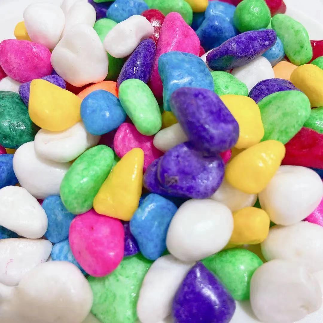 五彩石子海洋混色夜光石园艺七彩石水族鱼缸龟缸彩色装饰造景石头