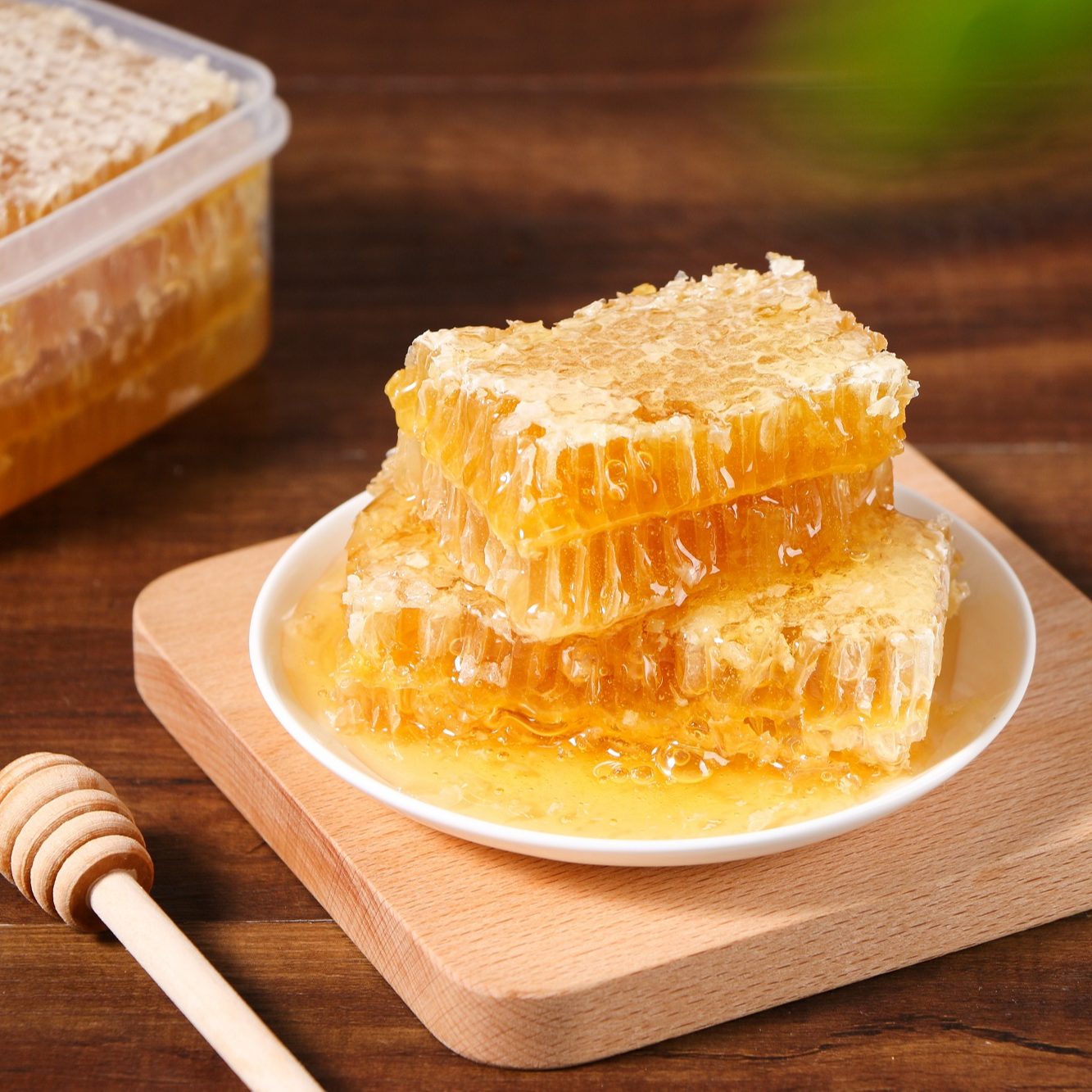 【假一罚十】百花蜂巢蜜500g可以嚼着吃蜂蜜蜂野山花自产蜂窝蜜