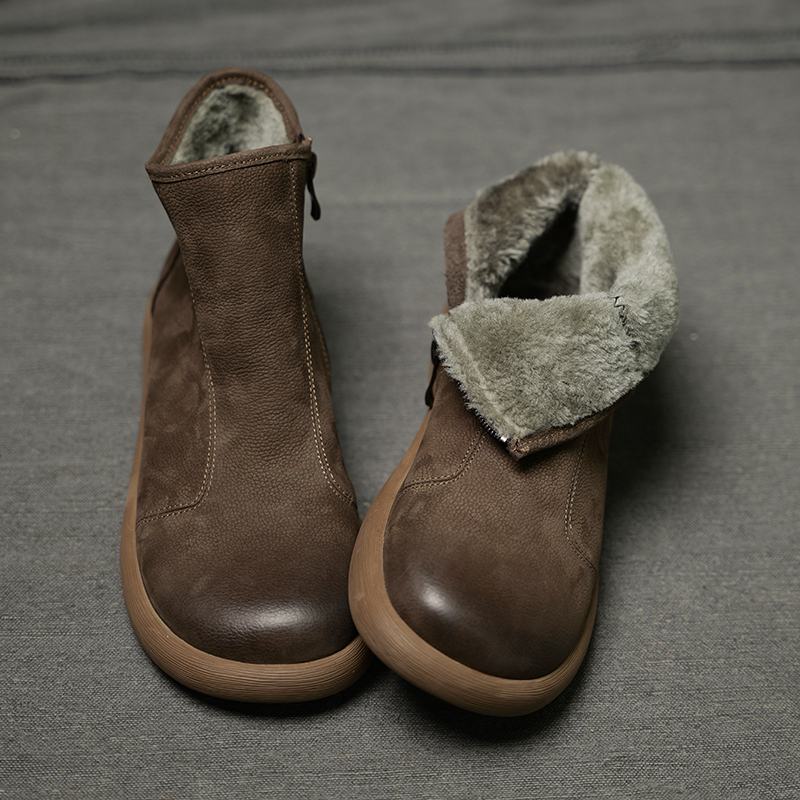 秋冬加绒保暖棉靴棉鞋真皮厚底舒适休闲男皮鞋马丁靴短靴高帮鞋