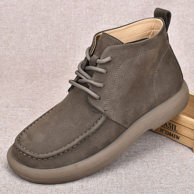 新款男马丁靴2025秋冬季真皮复古手工百搭透气软皮厚底工装靴子