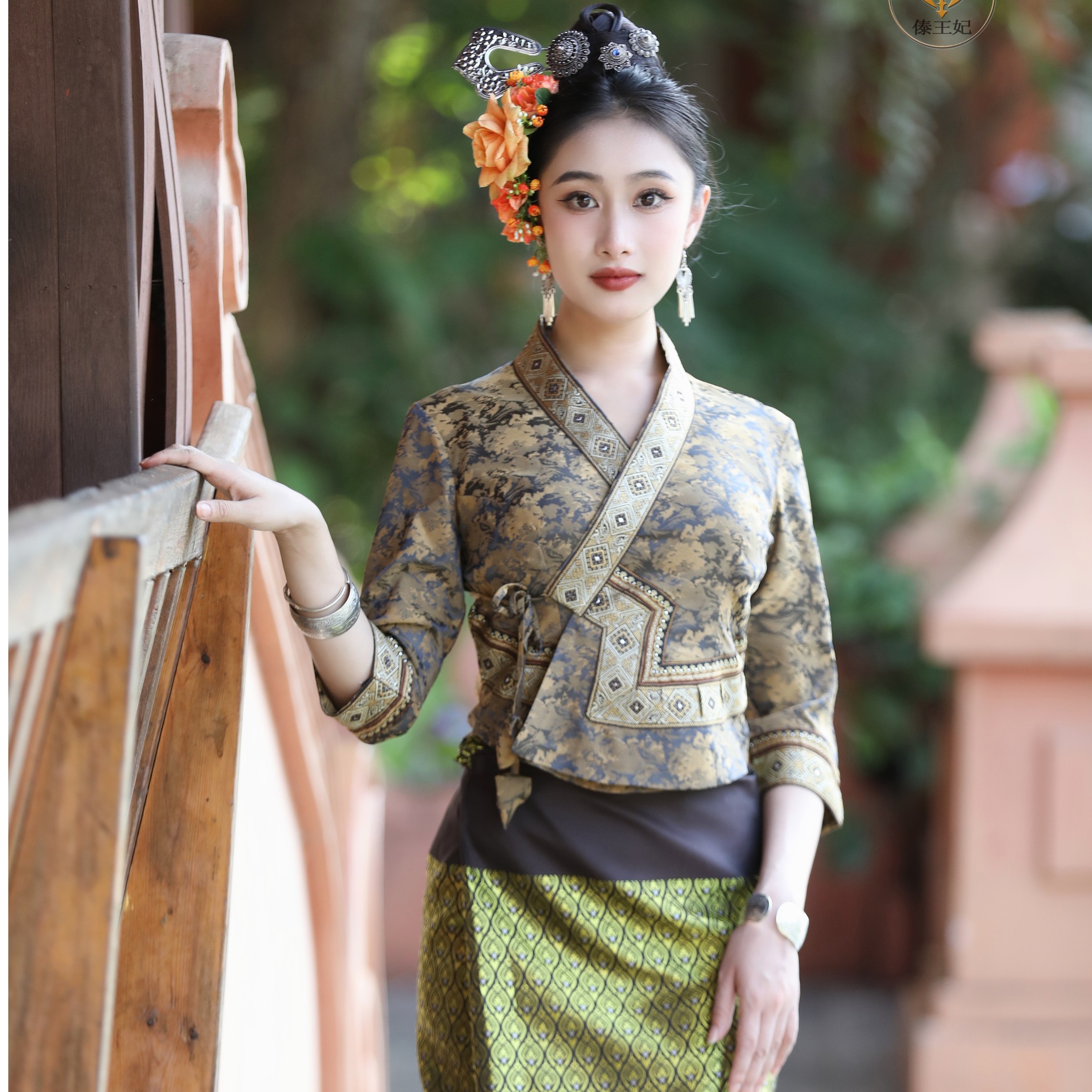 傣族服装女套装傣泐气质复古传统民族春夏中袖筒裙旅拍工作日常服