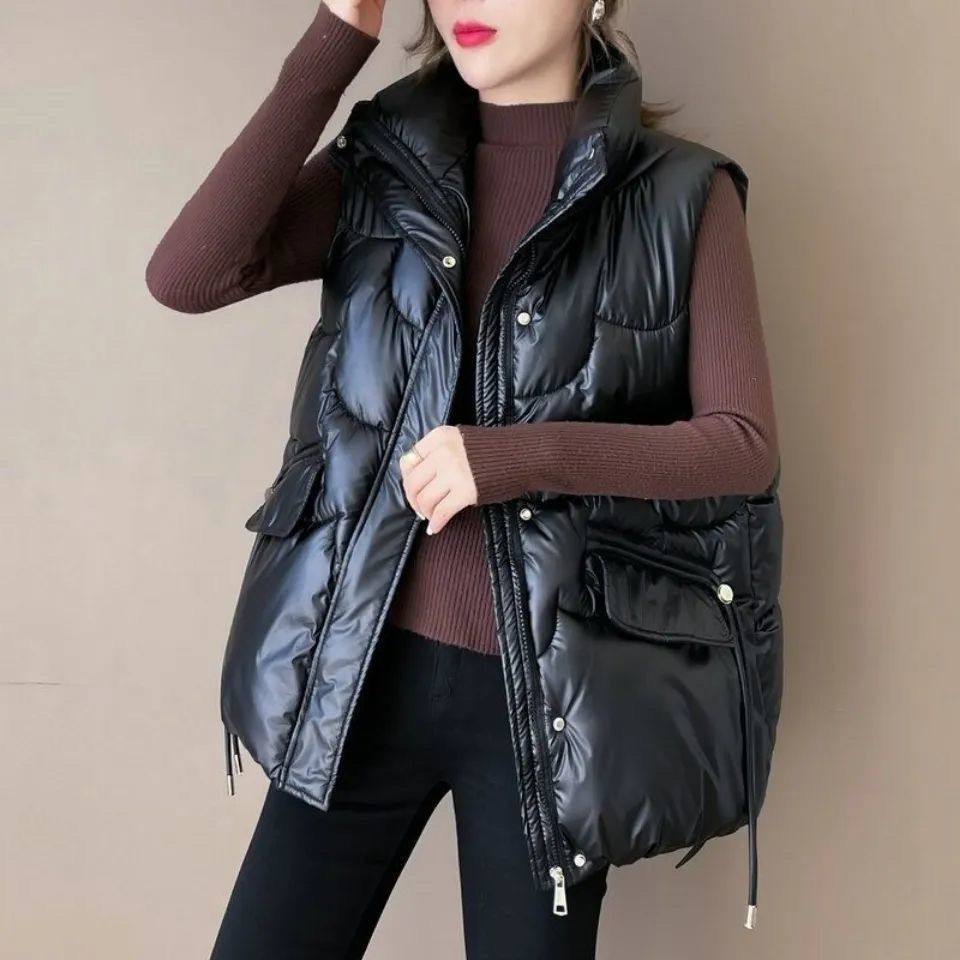 反季宽松大码百搭免洗棉马甲女24秋冬新款大口袋马夹外套背心显瘦