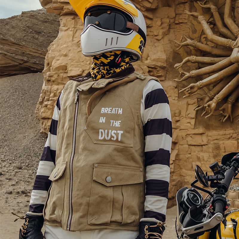 福禄车库复古骑行服马甲摩旅防风保暖凯旋杜卡迪摩托机车通勤外套