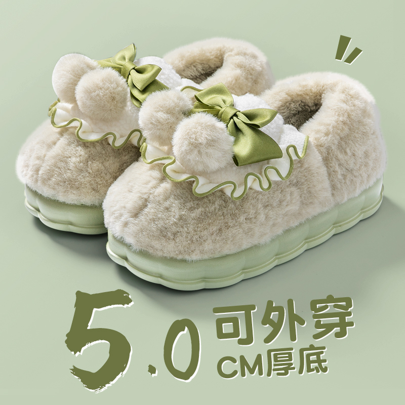 棉拖鞋女款冬季2025新款家居室内防滑厚底保暖毛绒包跟棉鞋男冬天