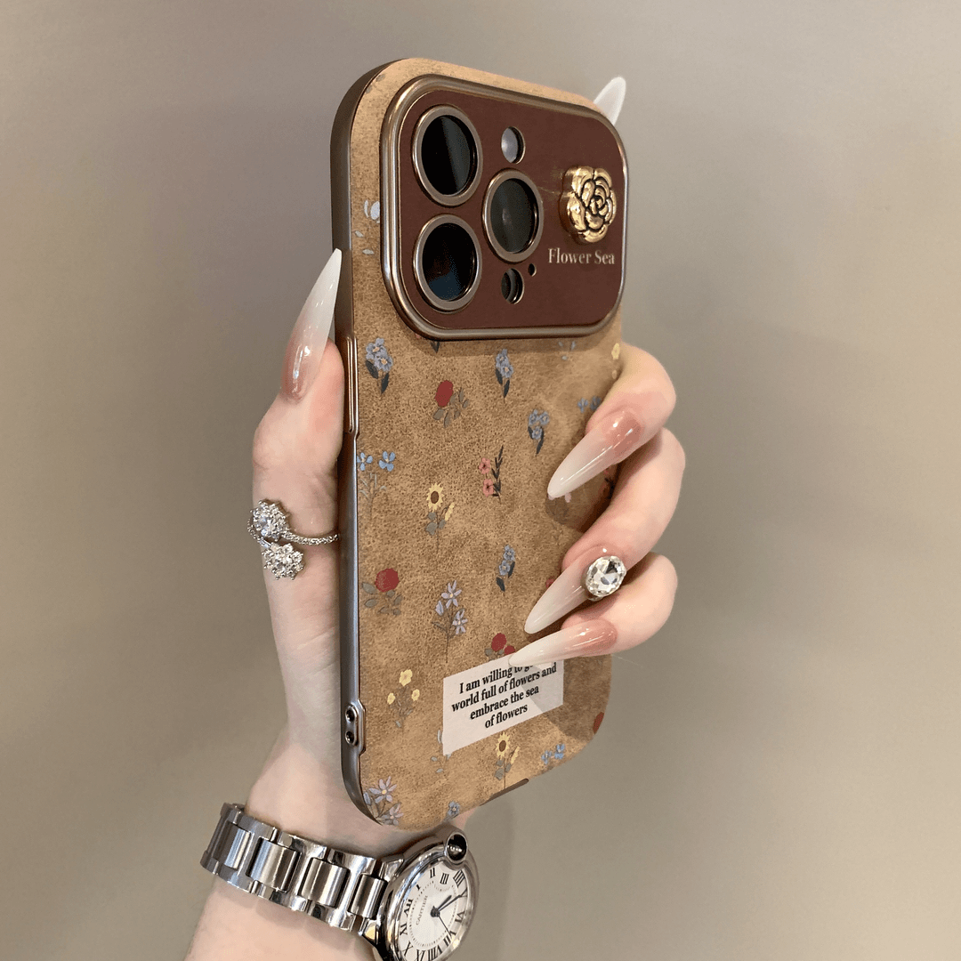 高档秋冬女款满屏小碎花适用iPhone16手机壳15promax/14防摔13女