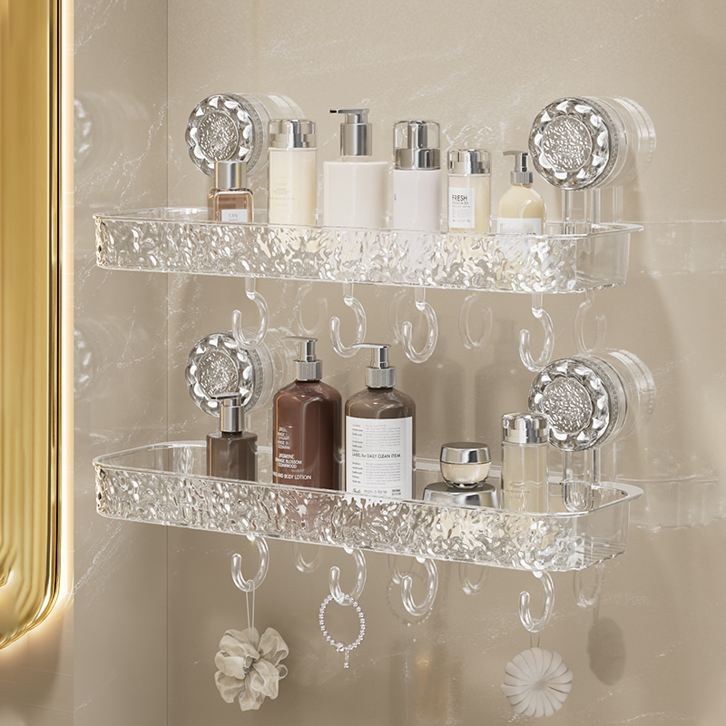 【佳立方】花朵波纹吸盘置物架免打孔家用卫生间浴室吸盘收纳置物架