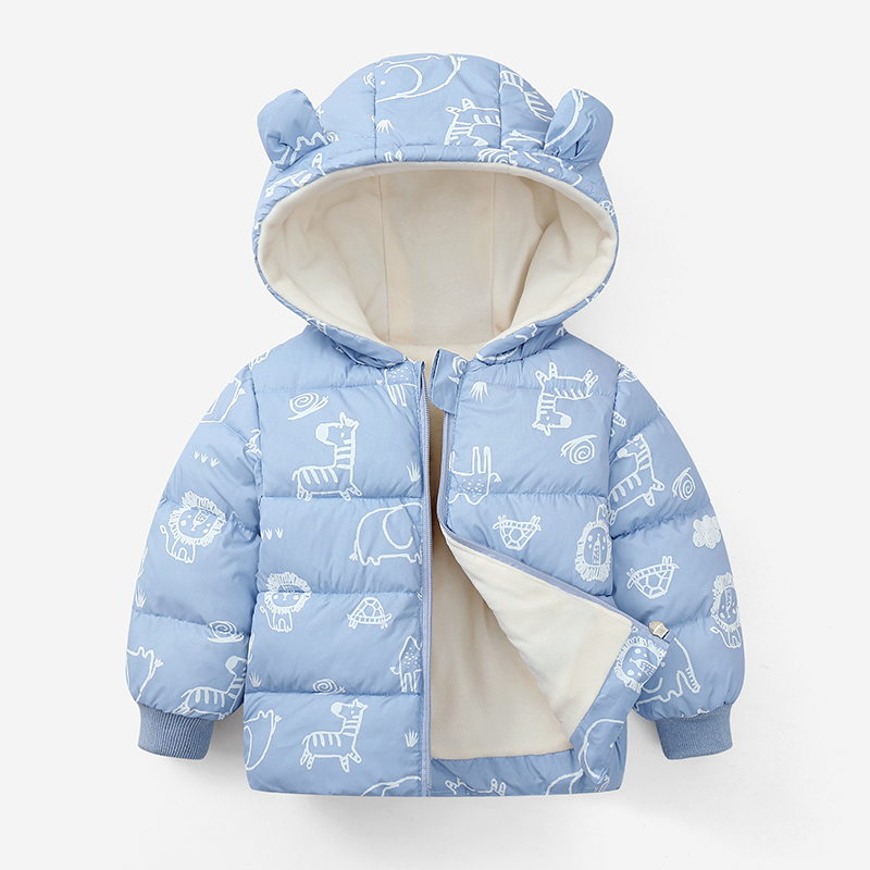 儿童棉服加绒保暖冬装男童女童加厚棉袄冬季外套宝宝婴儿洋气棉衣