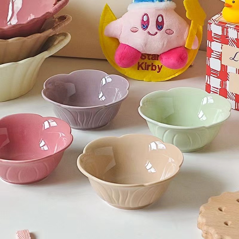 【多巴胺花朵味碟】4寸蘸料碟小碗网红家用创意陶瓷釉下彩耐高温