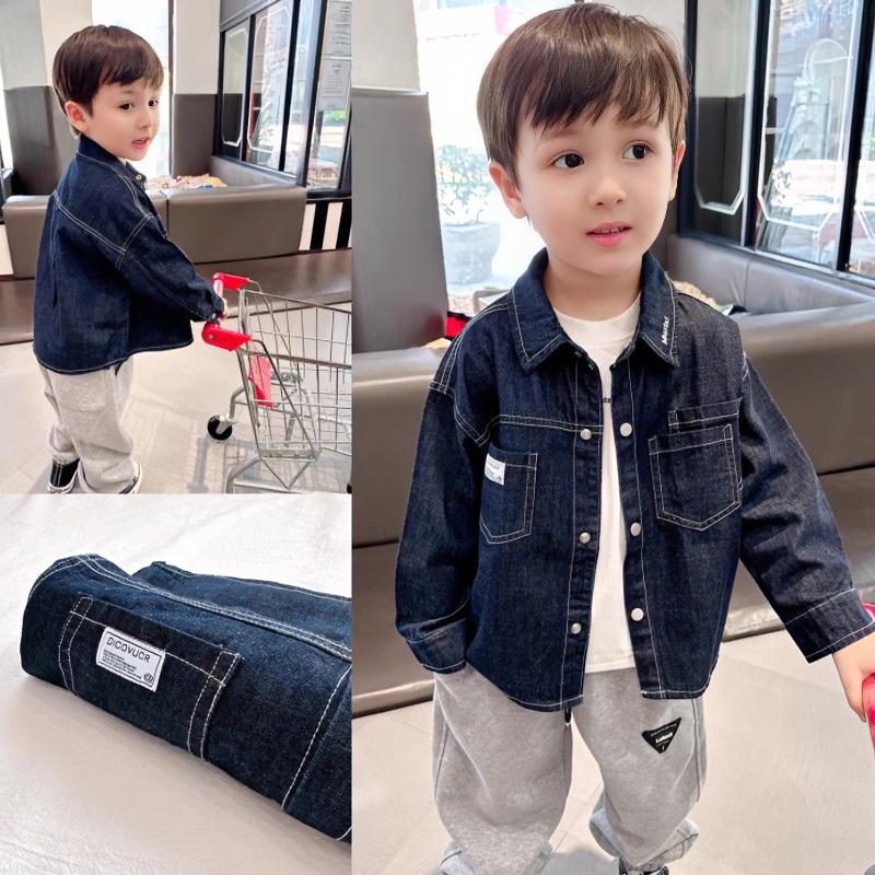 男童秋季薄款软牛仔衬衫2025新款春秋款中小童外套长袖衬衣外穿潮