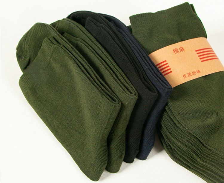 【秋冬袜 】劳保袜子男士长袜工作耐磨结实中筒袜秋天军绿色秋季黑