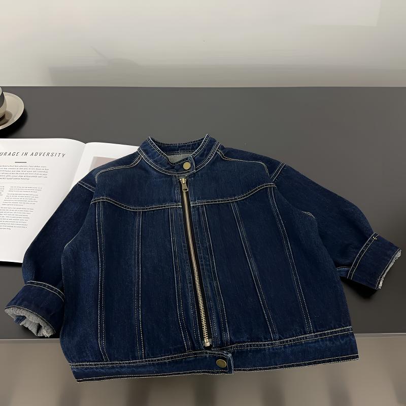春季2025春秋新款儿童洋气新款立领中小童韩版时尚帅气牛仔外套