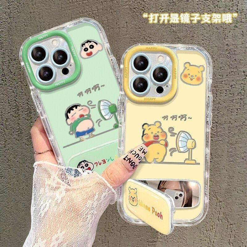 小新维尼熊适用iPhone16新15手机壳14PLUS苹果13支架12全包11软胶