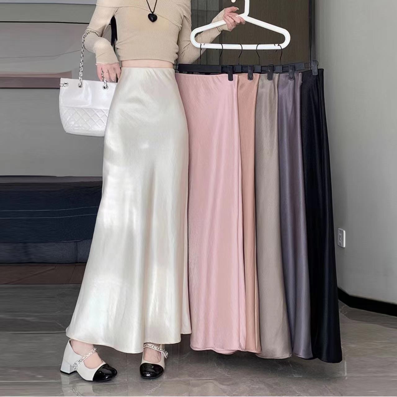 【联系客服有运补】御姐风轻熟缎面鱼尾高级感半身裙669#