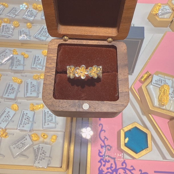 足银戒指 活口女民族风气质银戒彩色精致简约小众金戒百搭