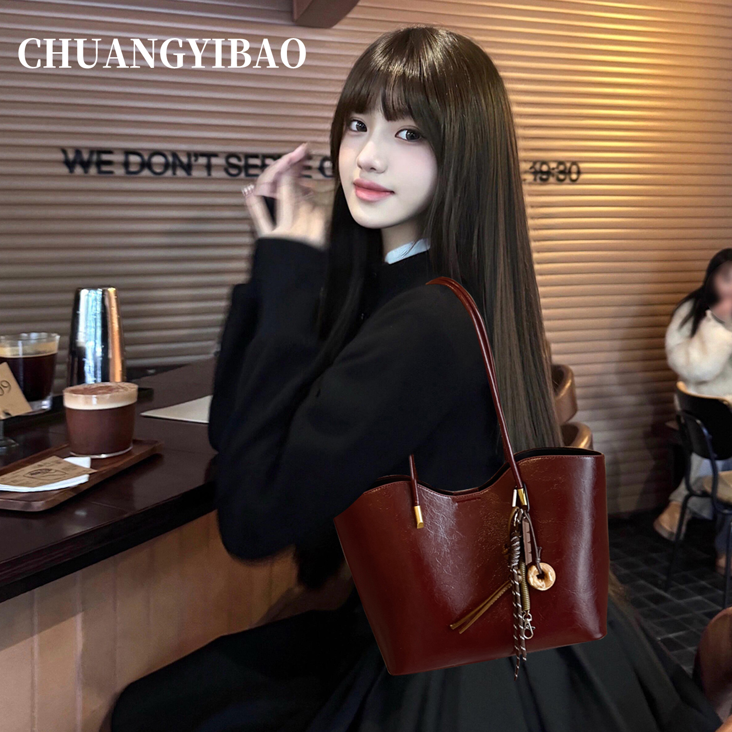 红色大容量腋下托特包包女式2025新款秋冬高端大气高级感小众婚包