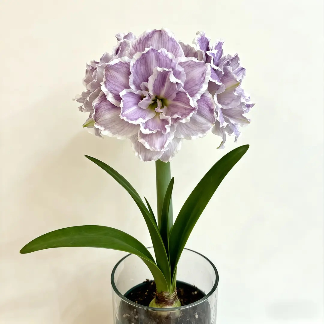 朱顶红【雾凇紫】大种球耐寒旱四季开花盆栽绿植物浓香重瓣大花庭院