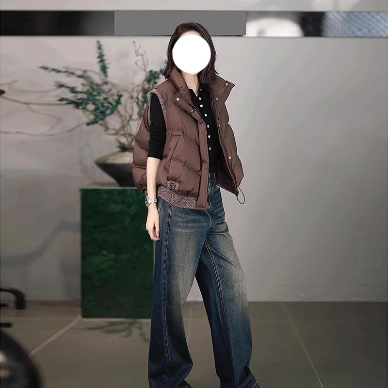 小个子短款棉服马甲女2025秋冬季新款立领无袖坎肩保暖加厚外套