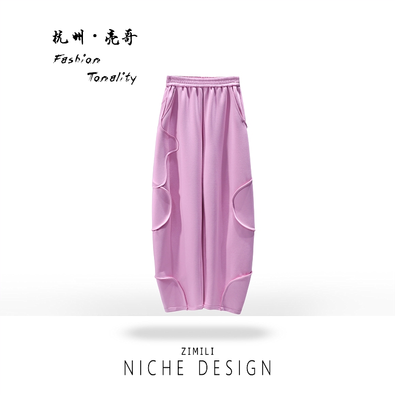 【亮哥欧货女装】冬季加绒加厚《0°C寒冬系列》慕斯粉阔腿裤260113