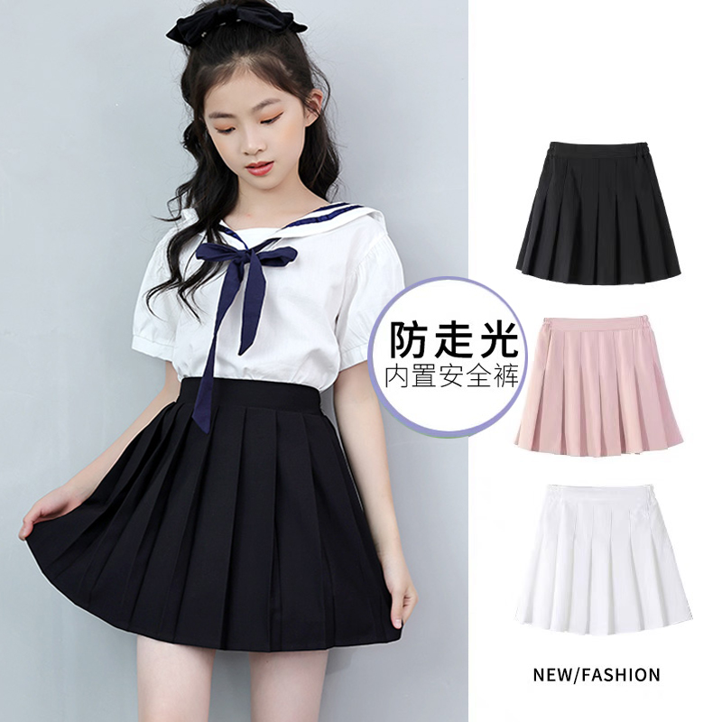 女童百褶裙夏季2025新款小女孩学院风半身裙子洋气儿童夏装jk短裙