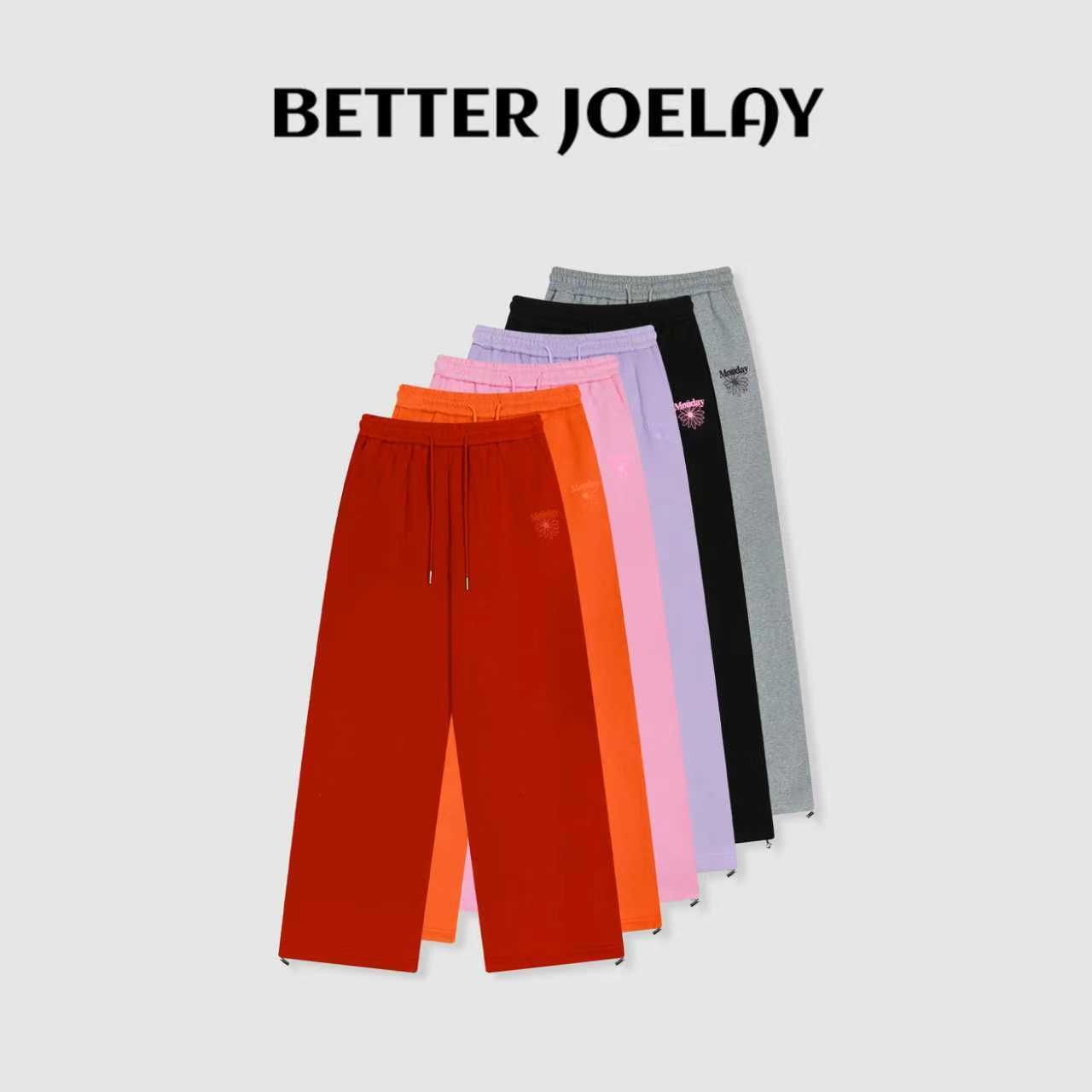 BETTER JOELAY-加绒【炽红刺绣】百搭宽松休闲裤经典通勤风KKH2382