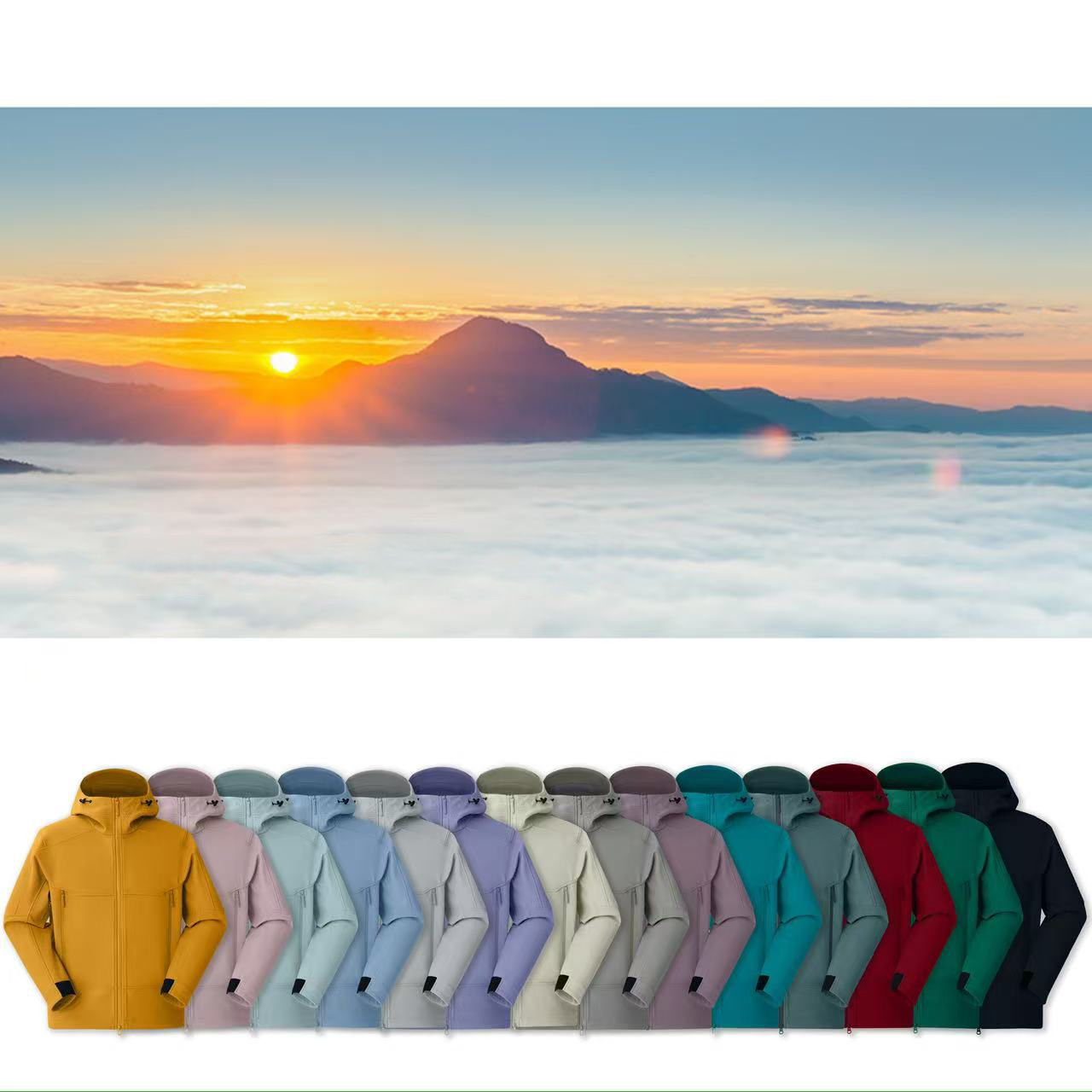 『FOREVER SPIRIT恒境』男女同款运动网纱连帽冲锋软壳外套HM25A011