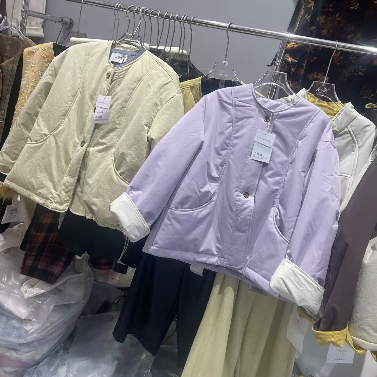 糖果彩色短款加厚棉服冬季女款秋冬新款宽松百搭外套80/150斤