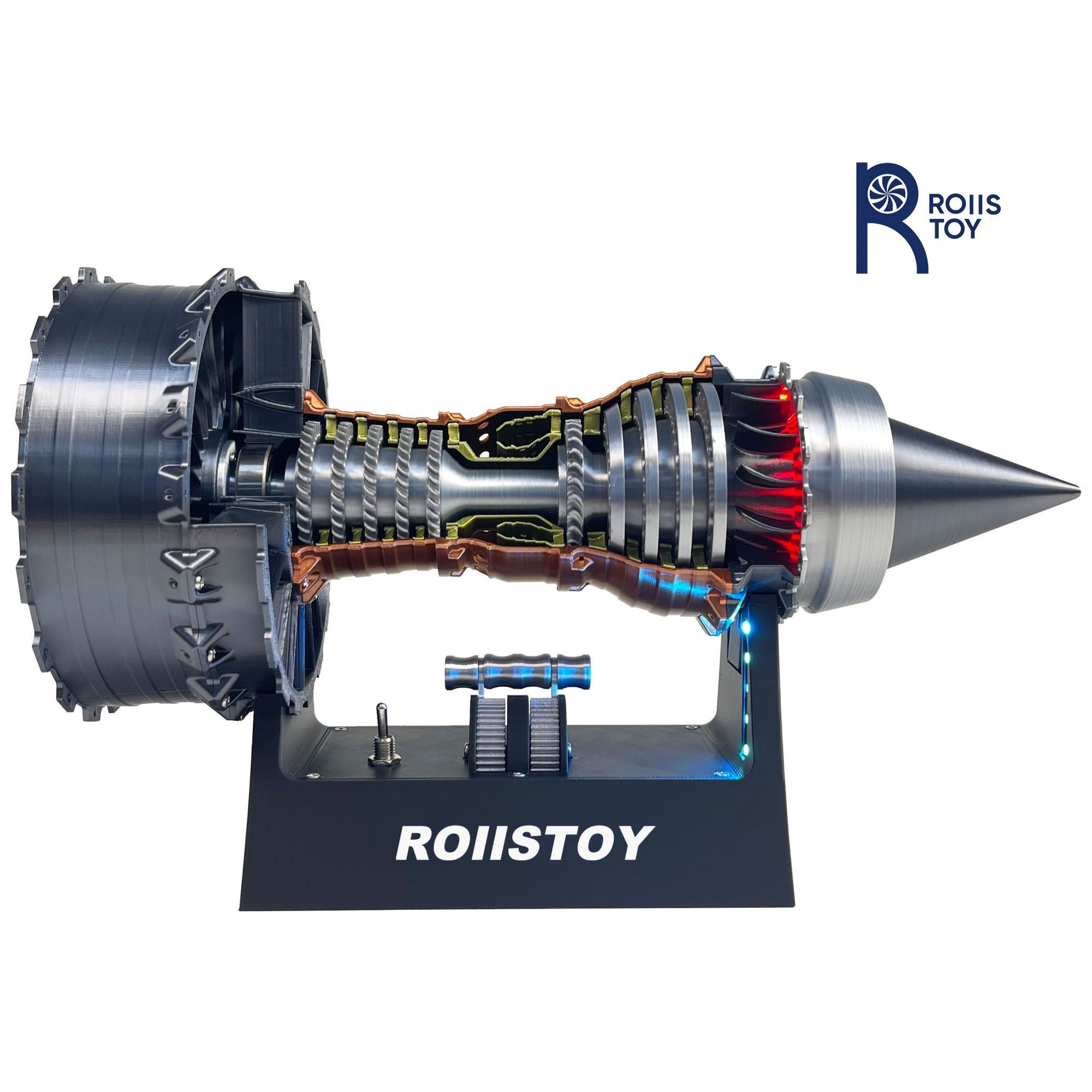 【科技圣诞好物】小罗罗仿真航空飞机涡轮发动机模型微型可拼装电动